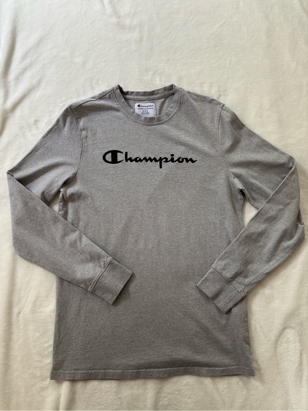 Men’s champion long sleeve gray shirt